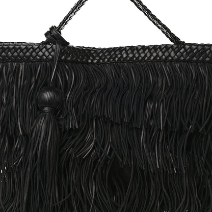 Saint Laurent Calfskin Panier Fringe Tote Black 8 of 11