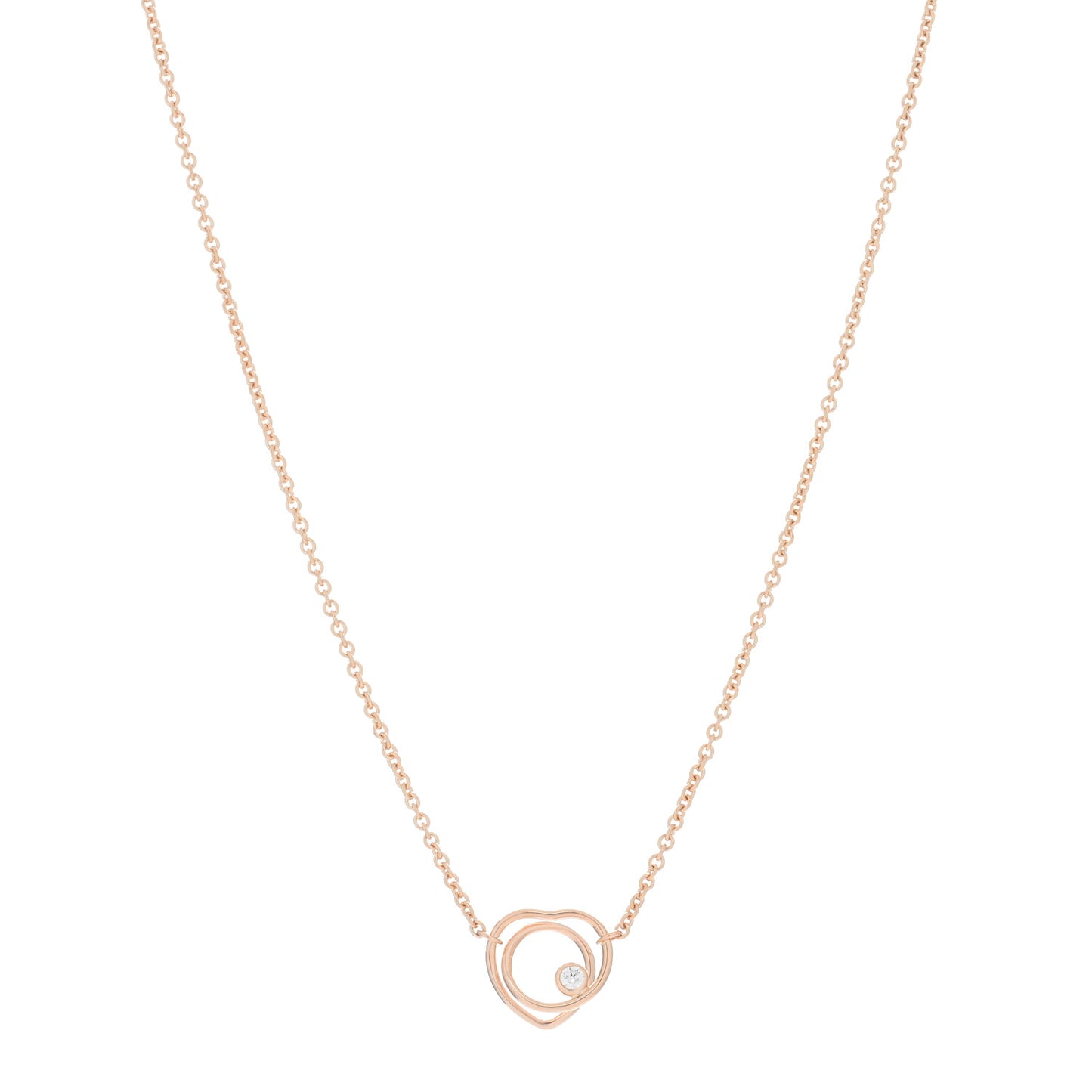 18K Rose Gold Diamond TPM Vertige Coeur Necklace SH
