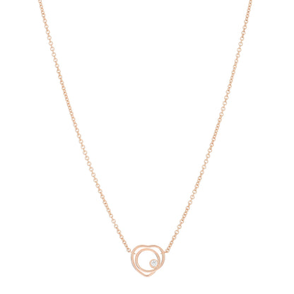 Hermes 18K Rose Gold Diamond TPM Vertige Coeur Necklace SH 1 of 5