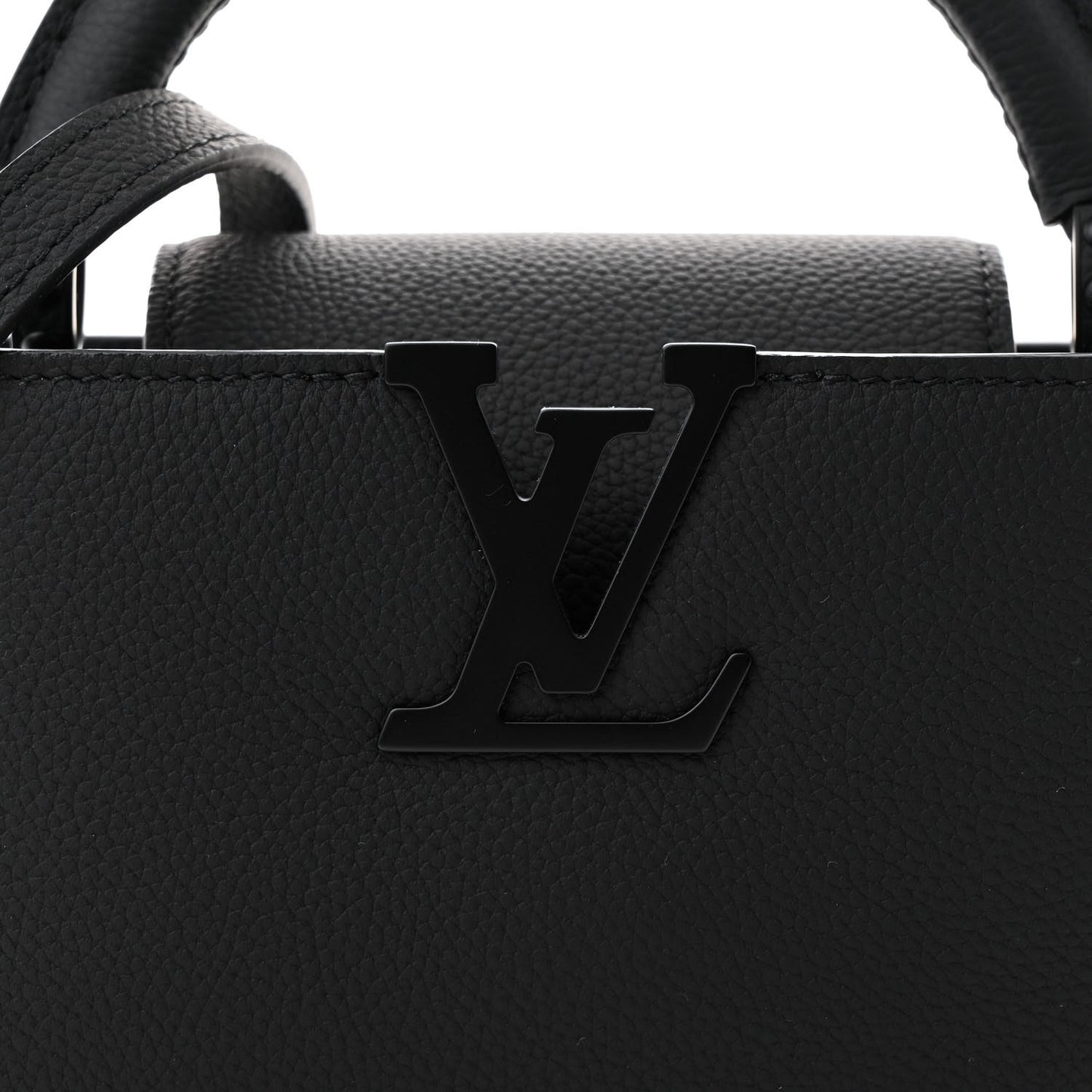 Matte Taurillon Capucines East West Mini All Black