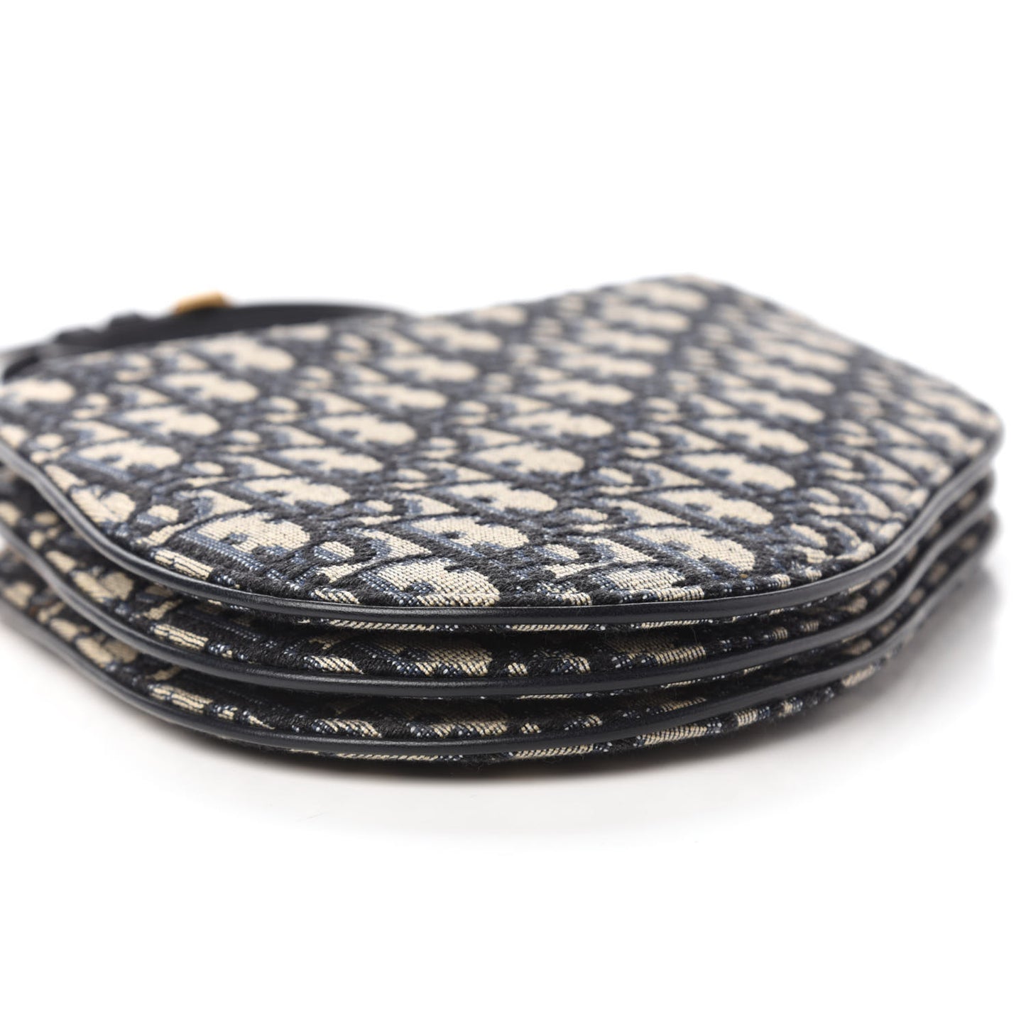 Oblique Saddle Pouch With Strap Navy Blue
