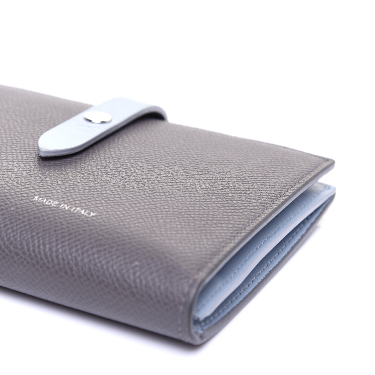 Celine Grained Calfskin Medium Multifunction Strap Wallet Grey Blue 7 of 11
