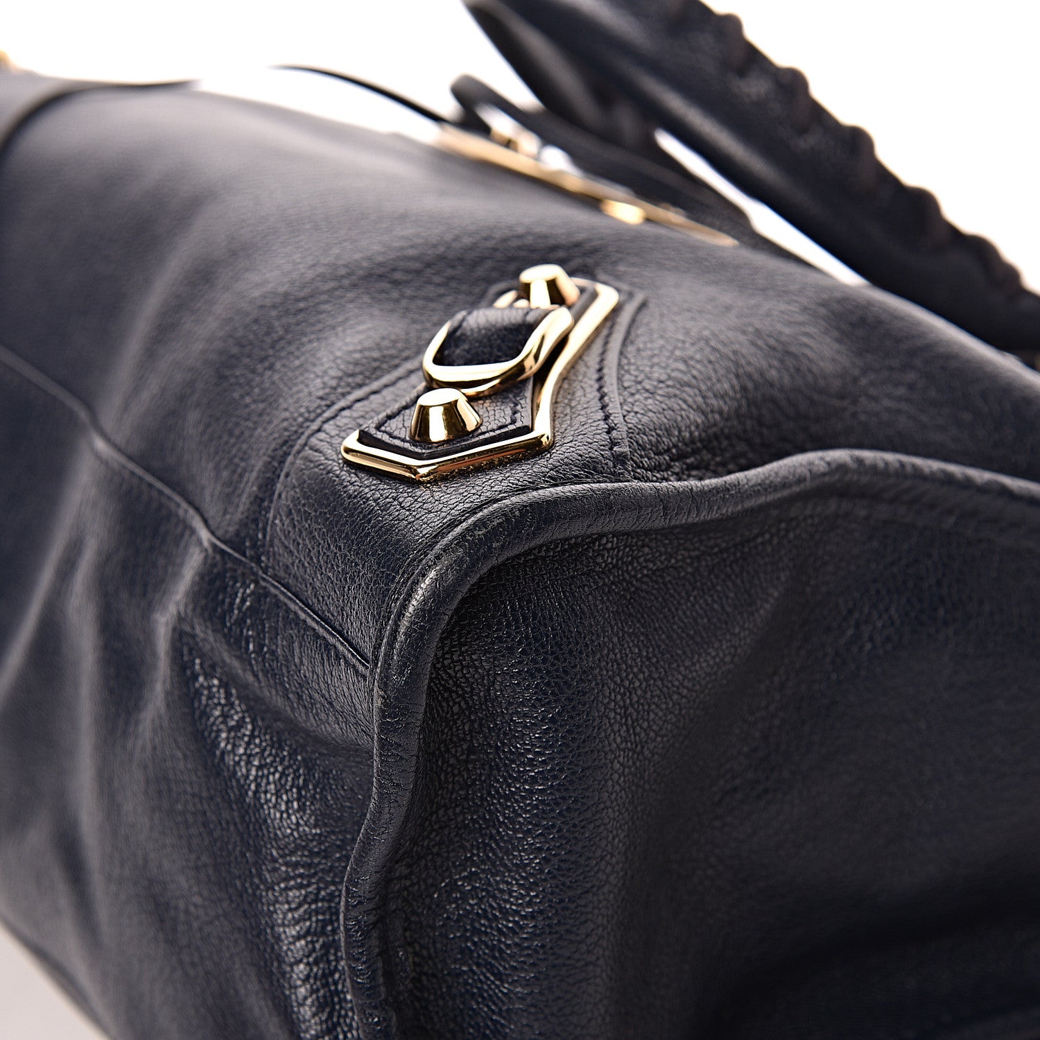 Balenciaga Chevre Gold Metallic Edge Hardware City Bleu Nuit Dark Sea 14 of 18