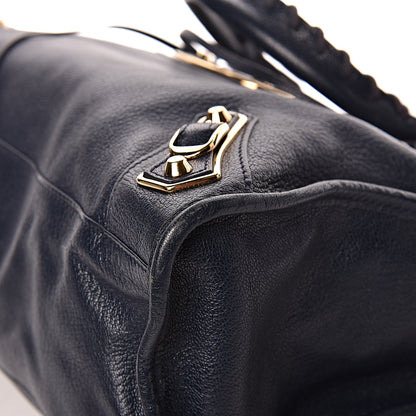 Balenciaga Chevre Gold Metallic Edge Hardware City Bleu Nuit Dark Sea 14 of 18