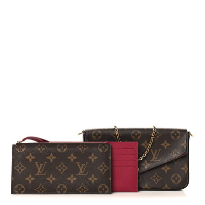 Louis Vuitton Monogram Pochette Felicie Chain Wallet Fuchsia 3 of 11