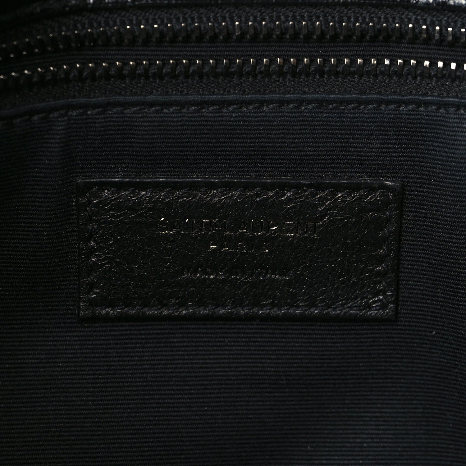 Saint Laurent Crinkled Calfskin Matelasse Monogram Medium Niki Chain Satchel Black 6 of 9