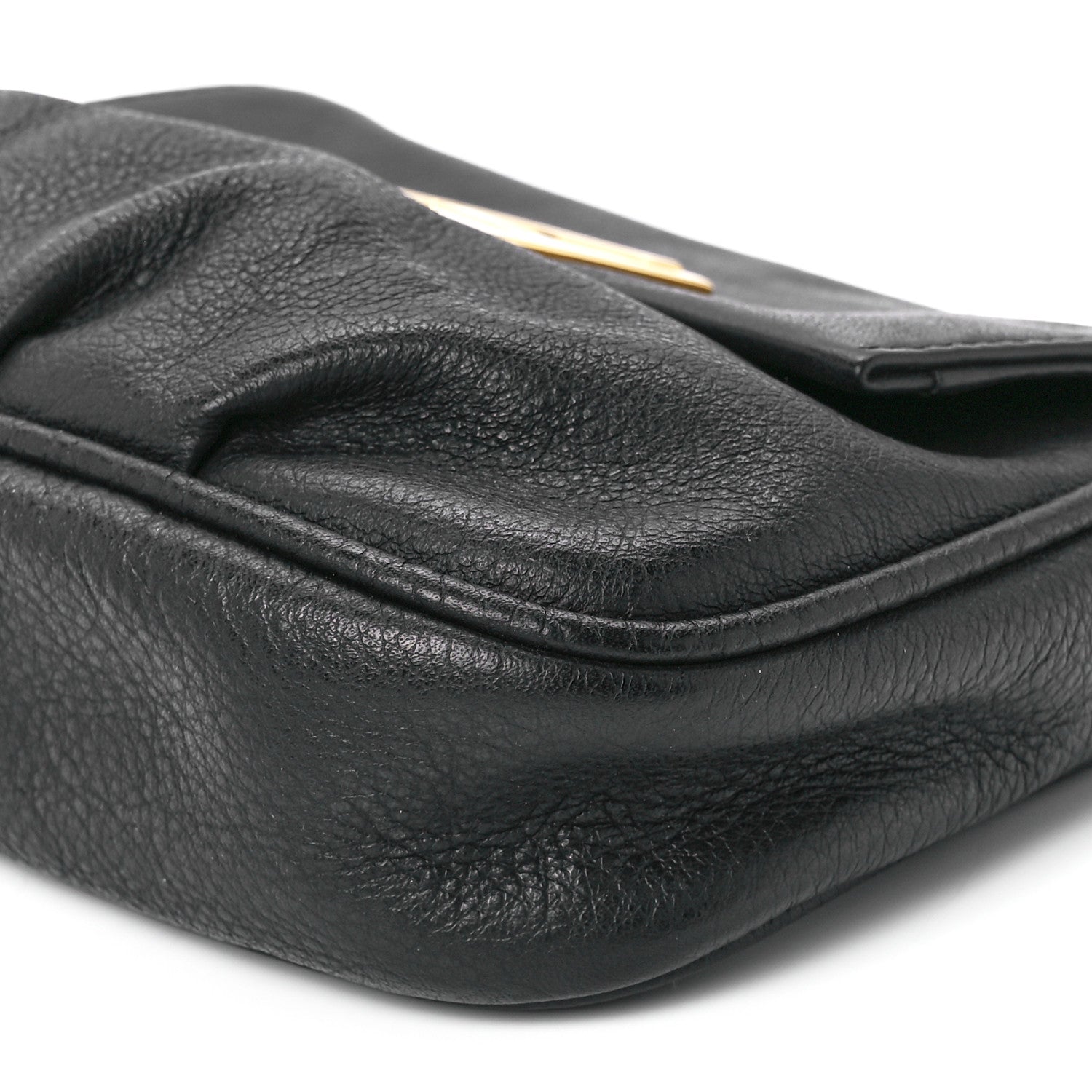 Fendi Vitello Flamingo Fendista Pouchette Crossbody Black 12 of 12