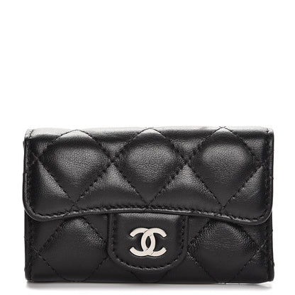 Chanel Lambskin Quilted 6 Key Holder Black 1 of 9
