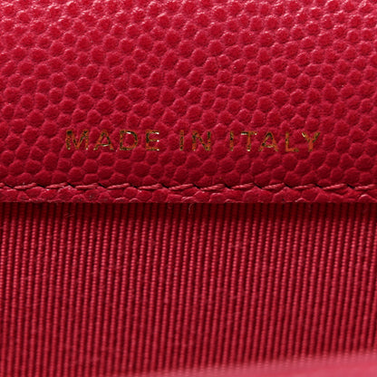 Chanel Caviar Quilted Flap Card Holder Wallet Dark Pink 7 of 9