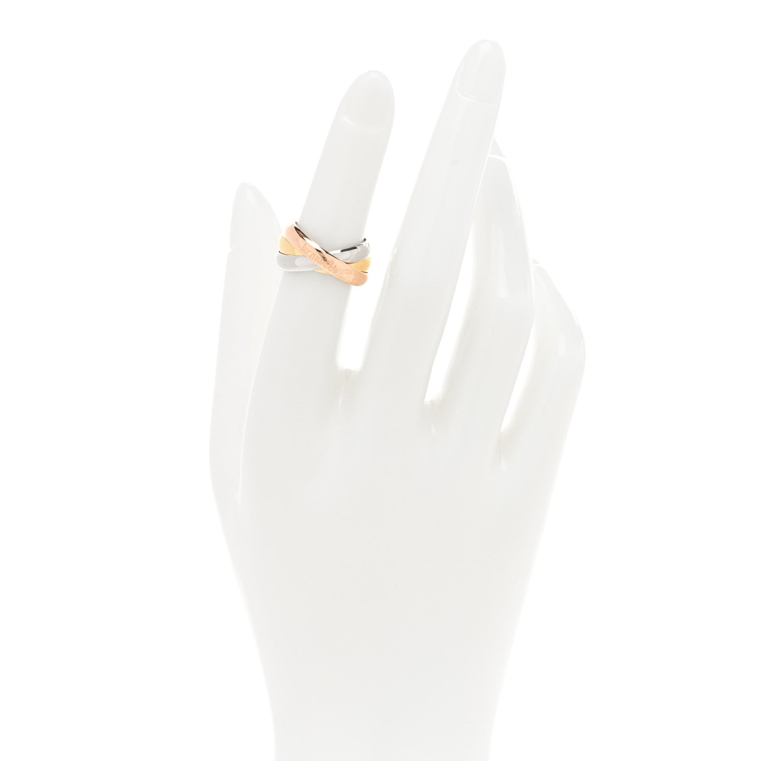 Cartier 18K Pink Yellow White Gold Classic Les Must De Cartier Trinity Ring 51 5.75 2 of 4
