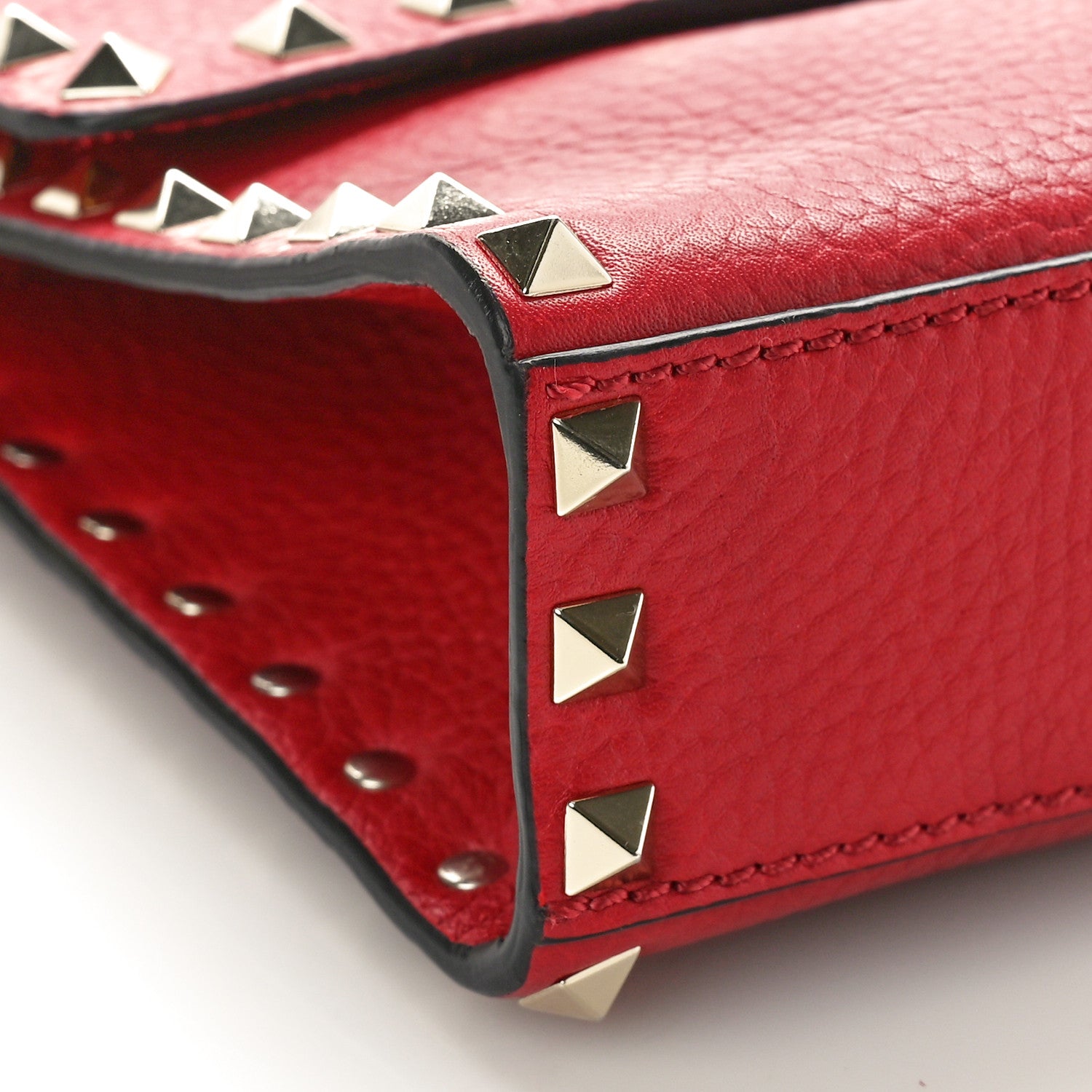 Valentino Garavani Pebbled Calfskin Medium Rockstud Flip Lock Crossbody Bag Rouge Pur 8 of 9