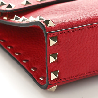 Valentino Garavani Pebbled Calfskin Medium Rockstud Flip Lock Crossbody Bag Rouge Pur 8 of 9