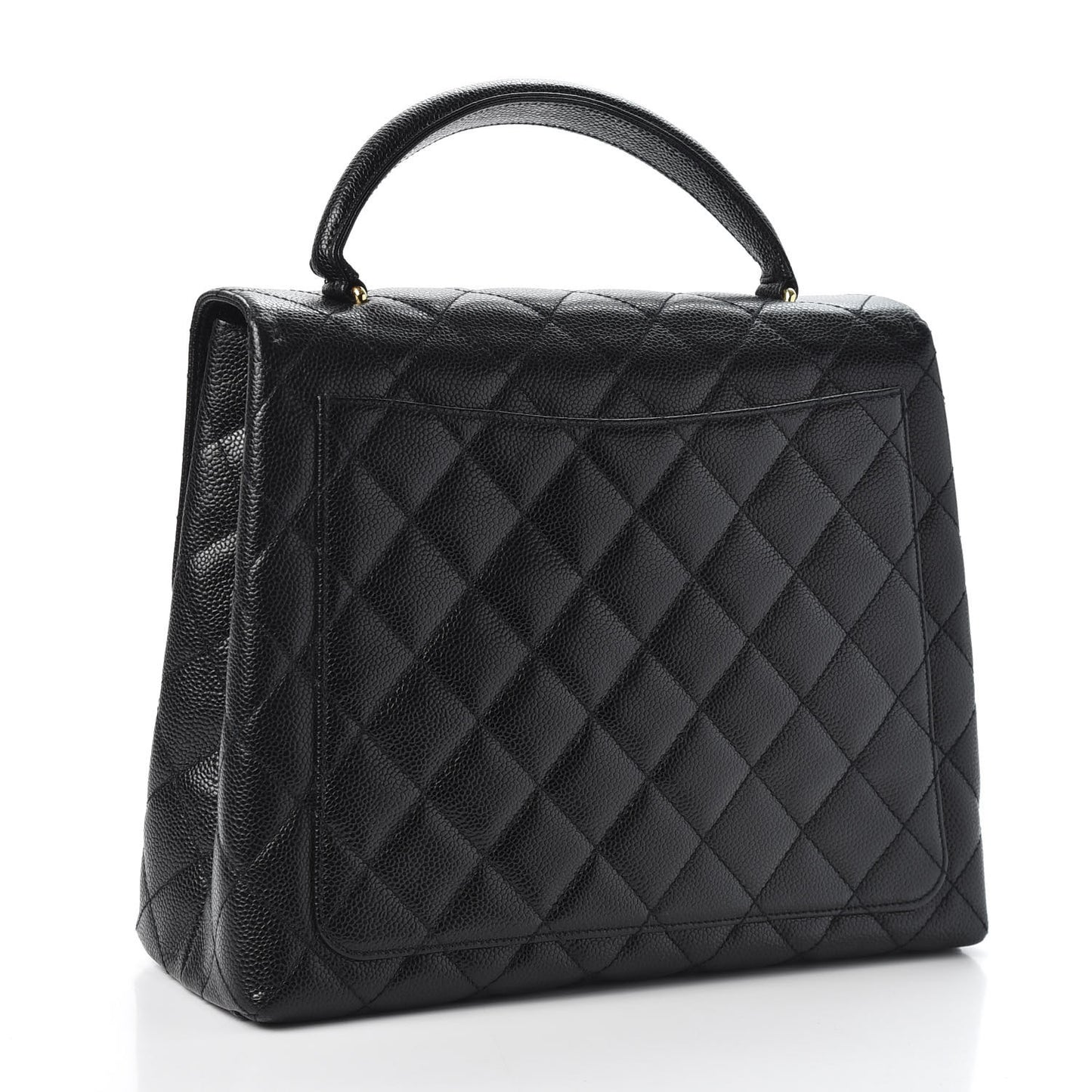 Caviar Quilted Jumbo Kelly Flap Black