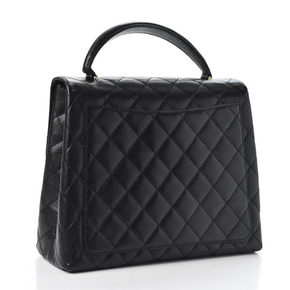 Chanel Caviar Quilted Jumbo Kelly Flap Black 2 of 9