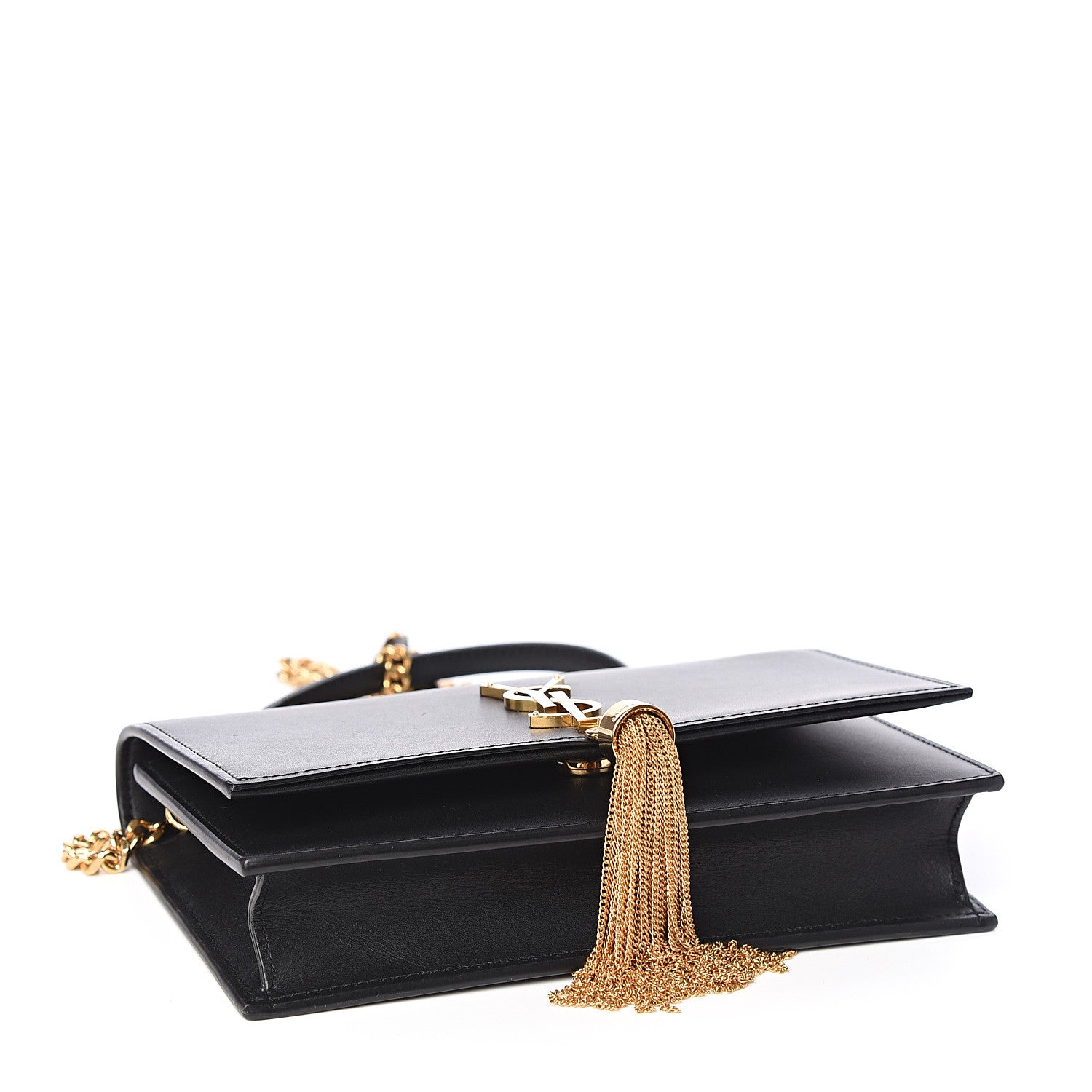 Saint Laurent Smooth Calfskin Medium Classic Monogram Kate Tassel Satchel Black 3 of 7