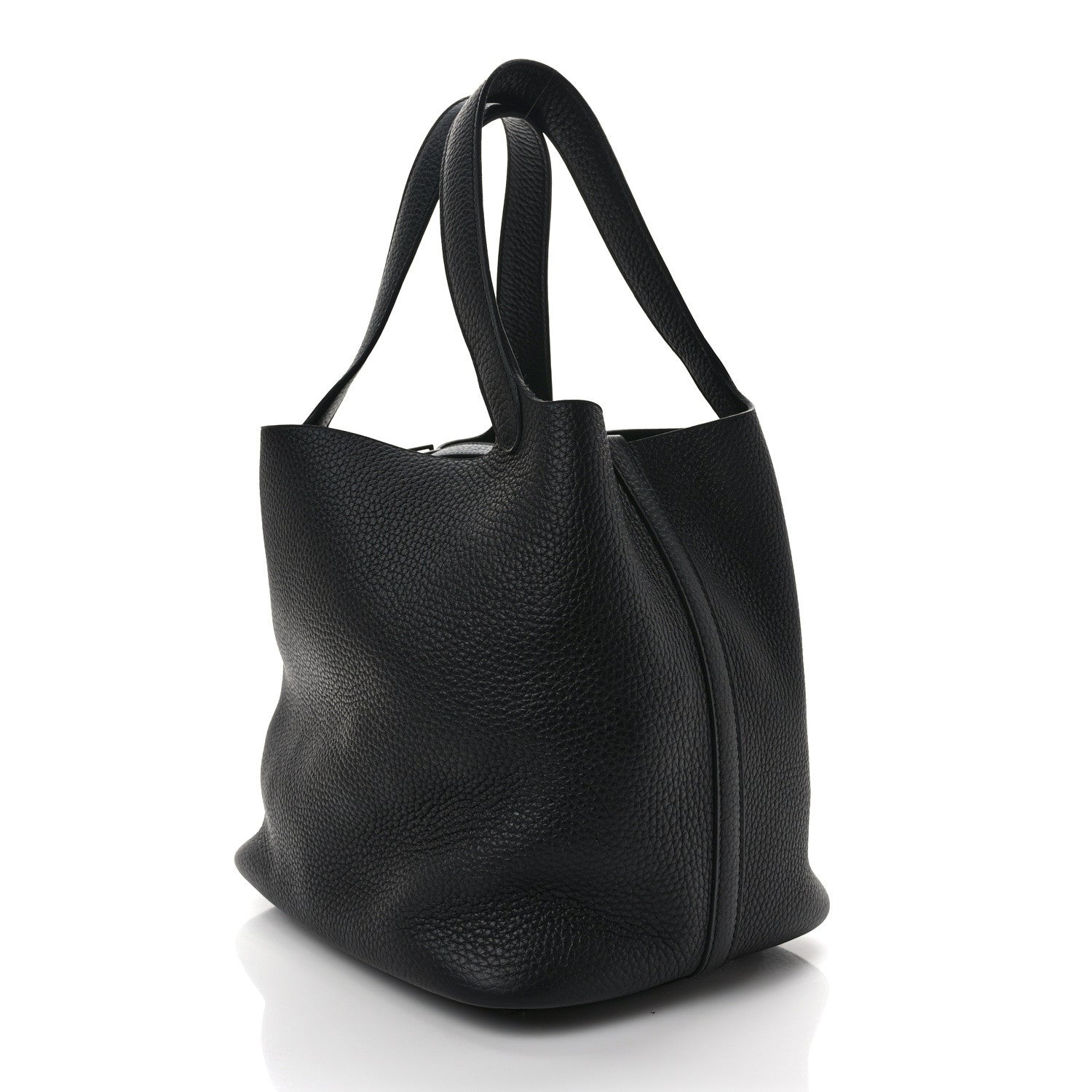 Hermes Taurillon Clemence Monochrome Picotin Lock 22 MM Black 3 of 10