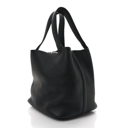 Hermes Taurillon Clemence Monochrome Picotin Lock 22 MM Black 3 of 10