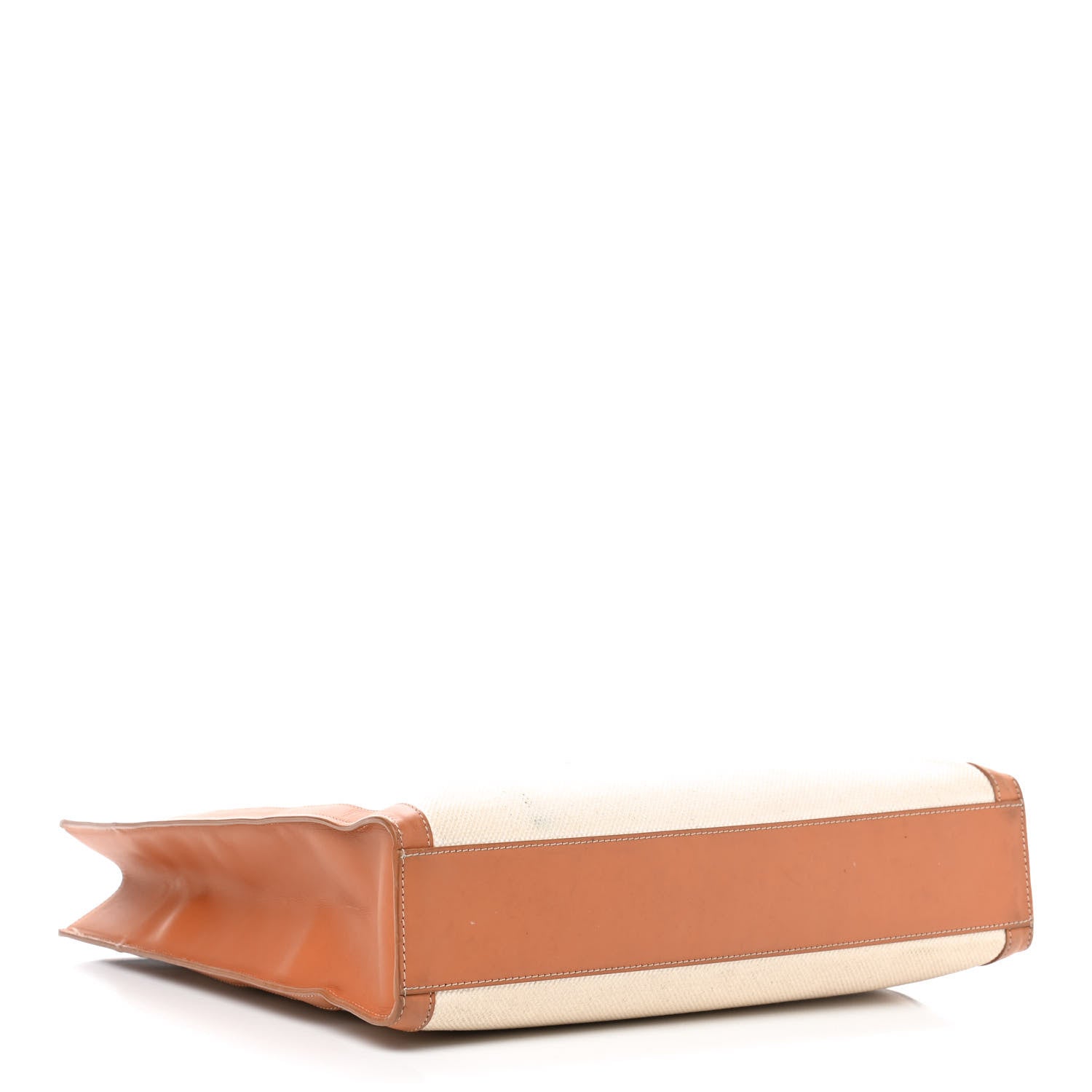 Celine Canvas Calfskin Vertical Cabas Natural Tan 4 of 12