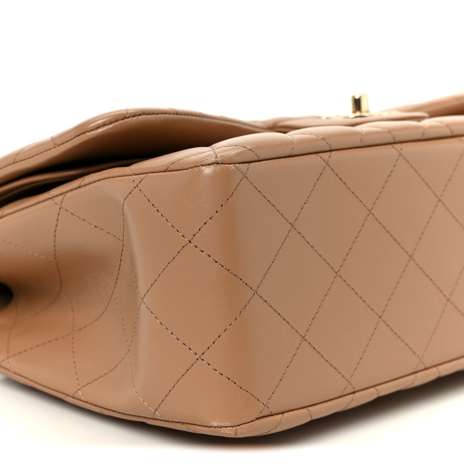 Chanel Lambskin Quilted Jumbo Double Flap Dark Beige 1864700