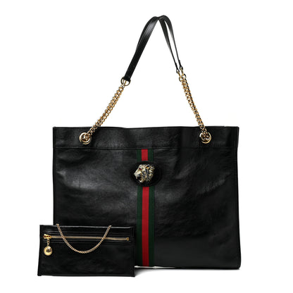 Gucci Calfskin Large Rajah Chain Tote Black 1 of 15