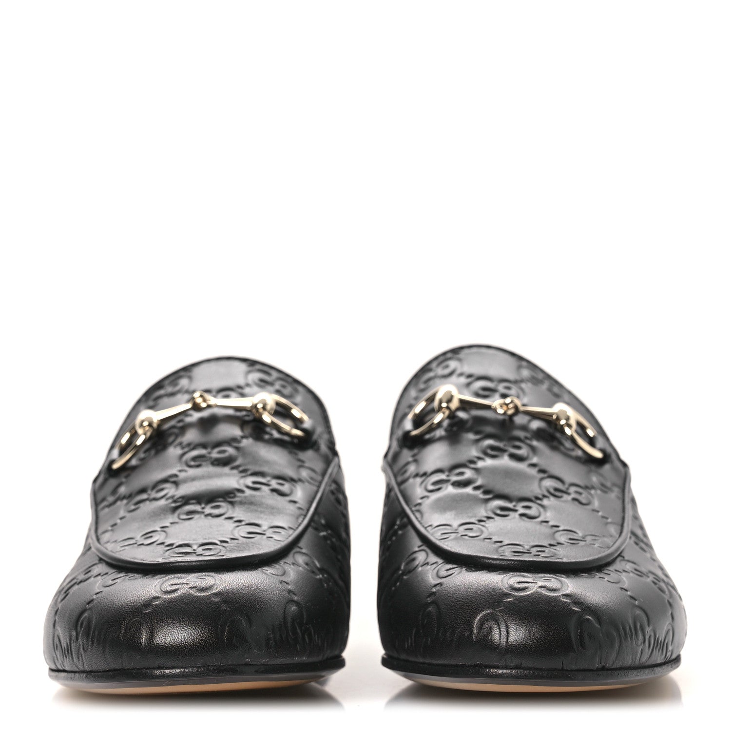 Gucci Glamour Calfskin Guccissima Womens Princetown Slippers 37 Black 3 of 11