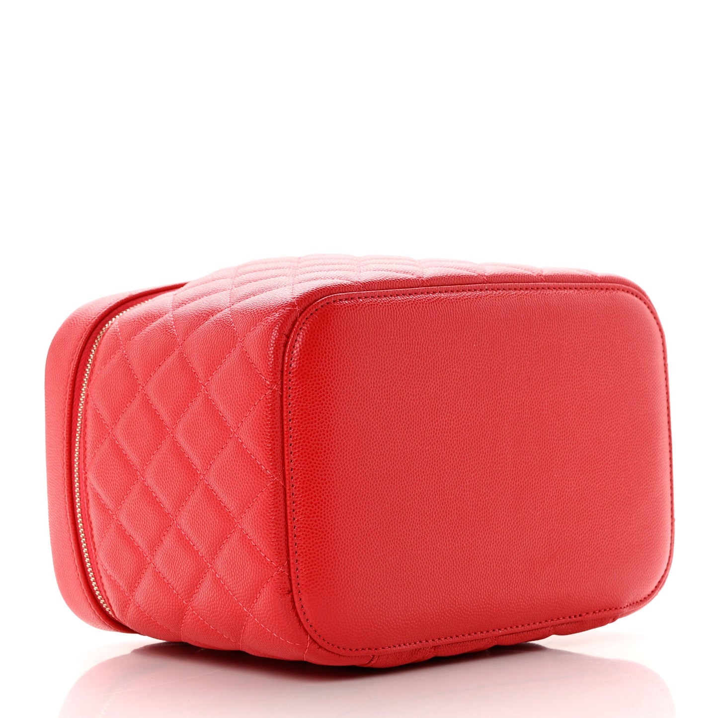 Caviar Quilted Large Vanity Pouch Red