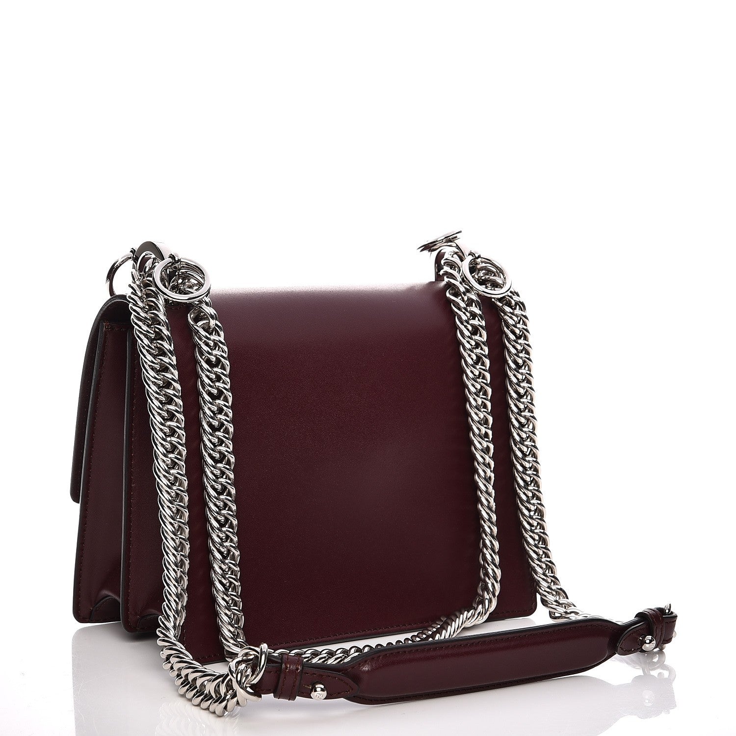 Fendi Vitello Liberty Studded Small Kan I Shoulder Bag Bordeaux Multicolor 3 of 7