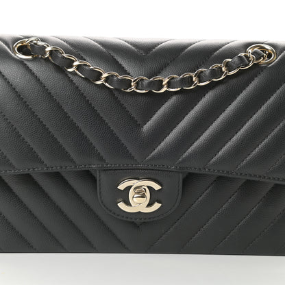Chanel Caviar Chevron Quilted Small Double Flap Black 8 of 14