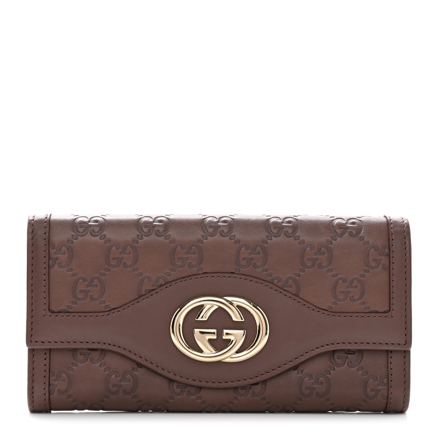 Guccissima Sukey Continental Wallet Dark Brown