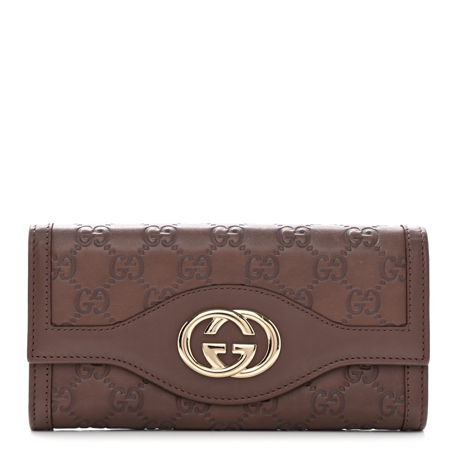 Gucci Guccissima Sukey Continental Wallet Dark Brown 1 of 6