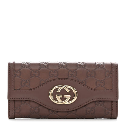 Gucci Guccissima Sukey Continental Wallet Dark Brown 1 of 6