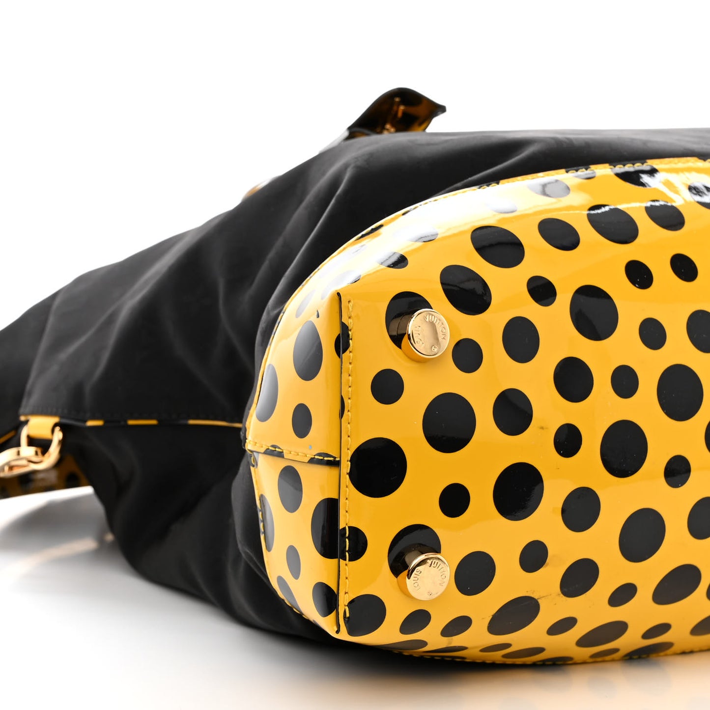 Nylon Monogram Kusama Infinity Dots Lockit GM Black Yellow
