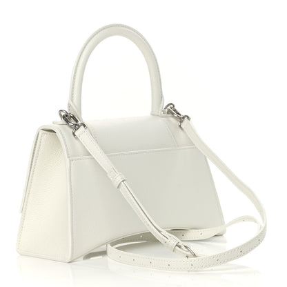 Balenciaga Grained Calfskin Small Hourglass Top Handle Bag White 3 of 10