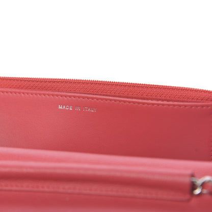 Chanel Caviar Chevron Quilted Wallet On Chain WOC Red 7 of 13