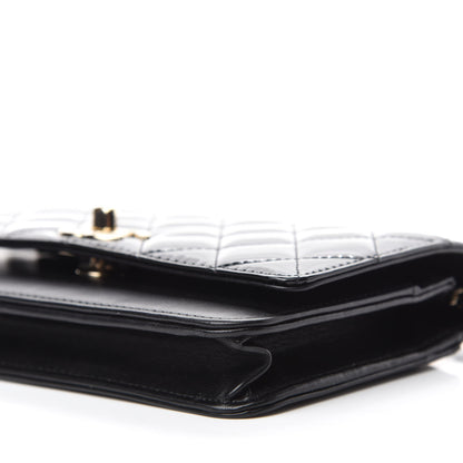 Chanel Patent Lambskin Quilted Wallet On Chain WOC Black 7 of 14