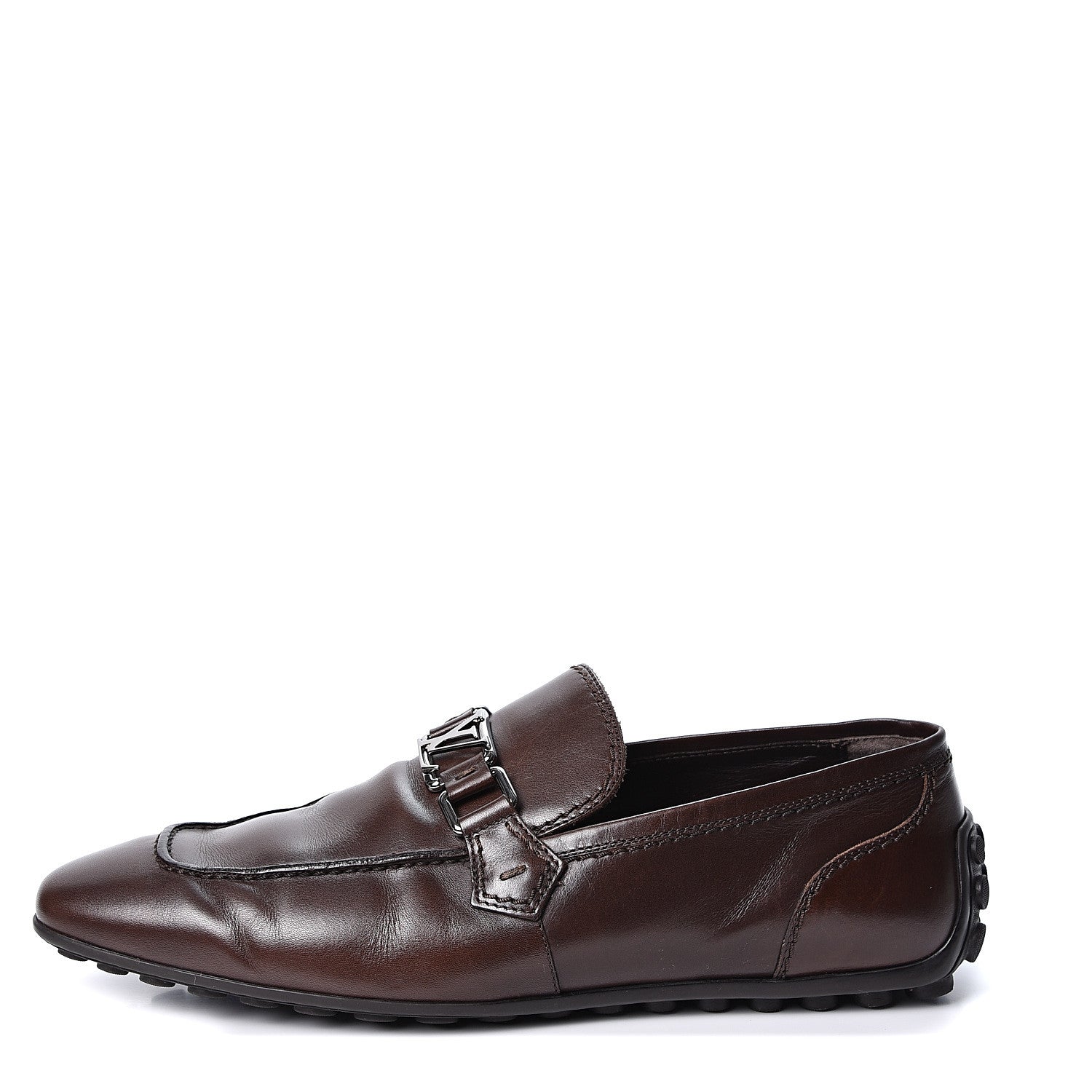 Louis Vuitton Calfskin Hockenheim Loafers 7.5 Brown 1 of 10
