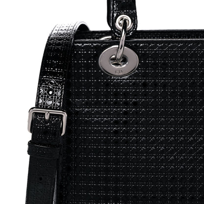 Christian Dior Patent Micro-Cannage Medium Lady Dior Black 9 of 12