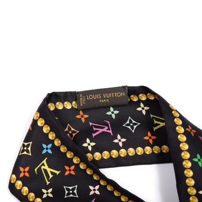 Louis Vuitton Silk Monogram Multicolor Bijou Bandeau Black 2 of 4