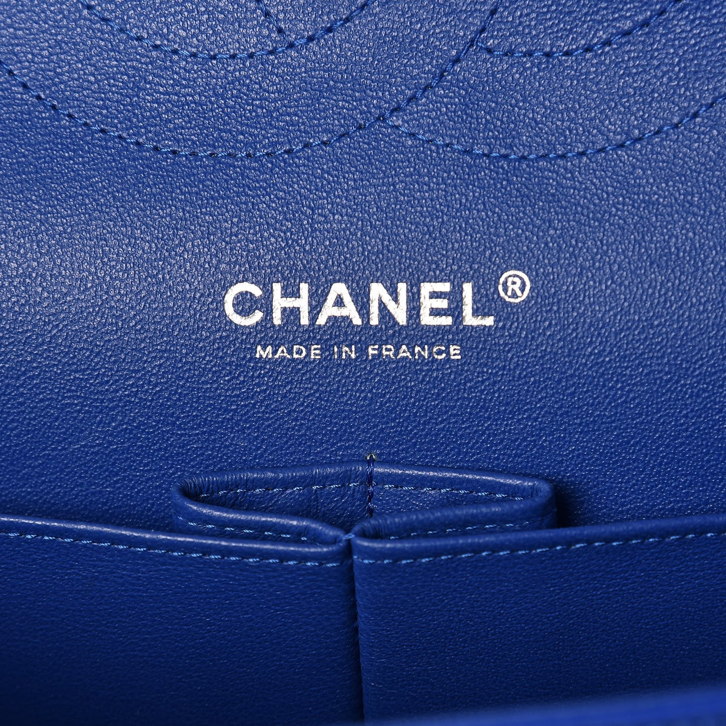 Lambskin Quilted Jumbo Double Flap Blue