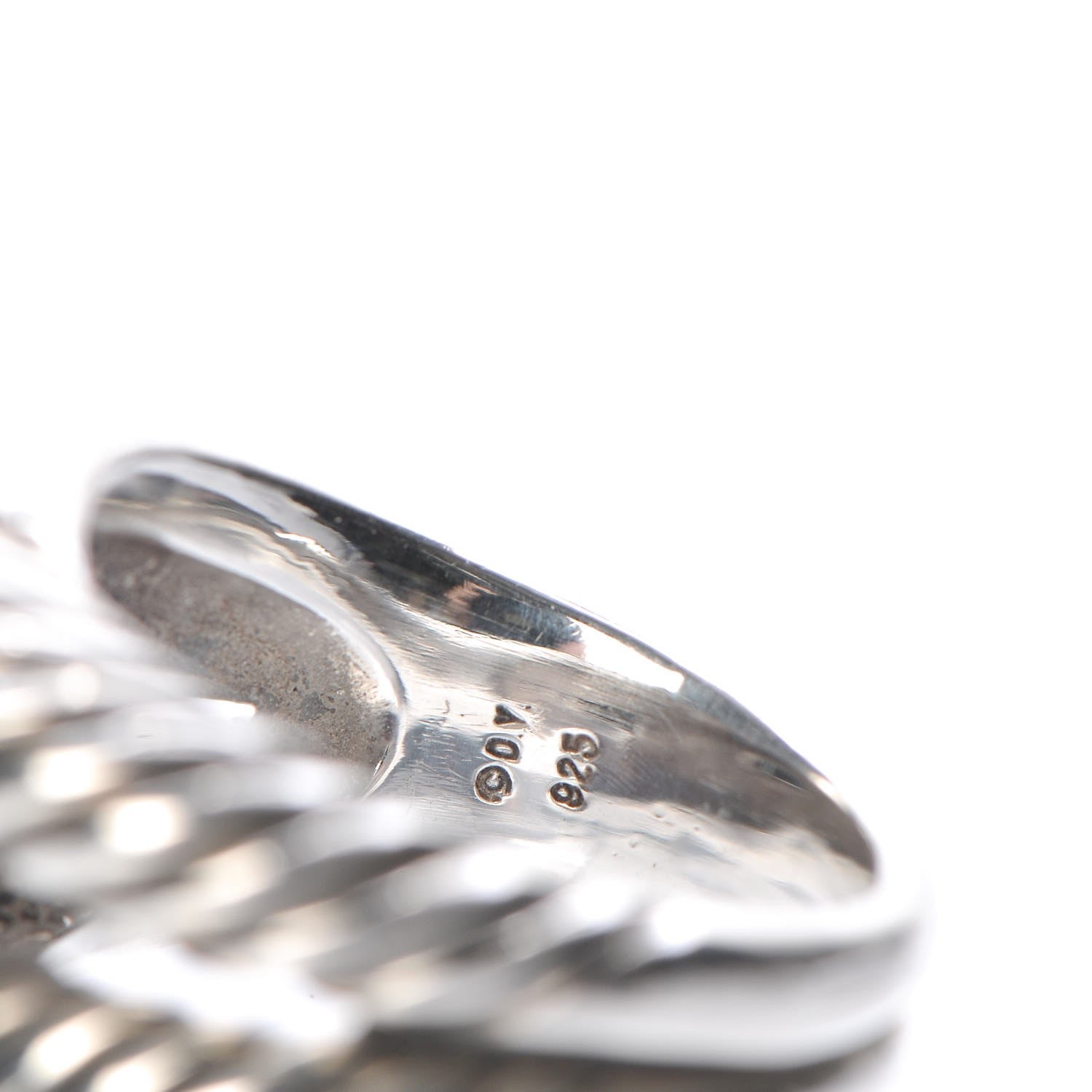 David Yurman Sterling Silver Single Loop Labyrinth Ring 58 8.5 10 of 10