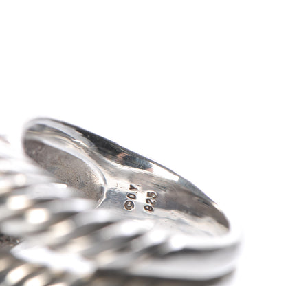 David Yurman Sterling Silver Single Loop Labyrinth Ring 58 8.5 10 of 10