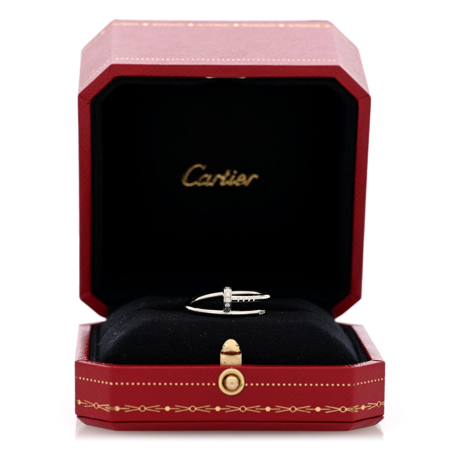 Cartier 18K White Gold Diamond Small Juste Un Clou Ring 55 7.25 6 of 6