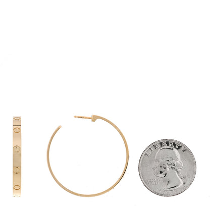 Cartier 18K Yellow Gold Large LOVE Hoop Earrings 2 of 5