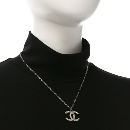 Chanel Baguette Crystal CC Necklace Silver 2 of 4