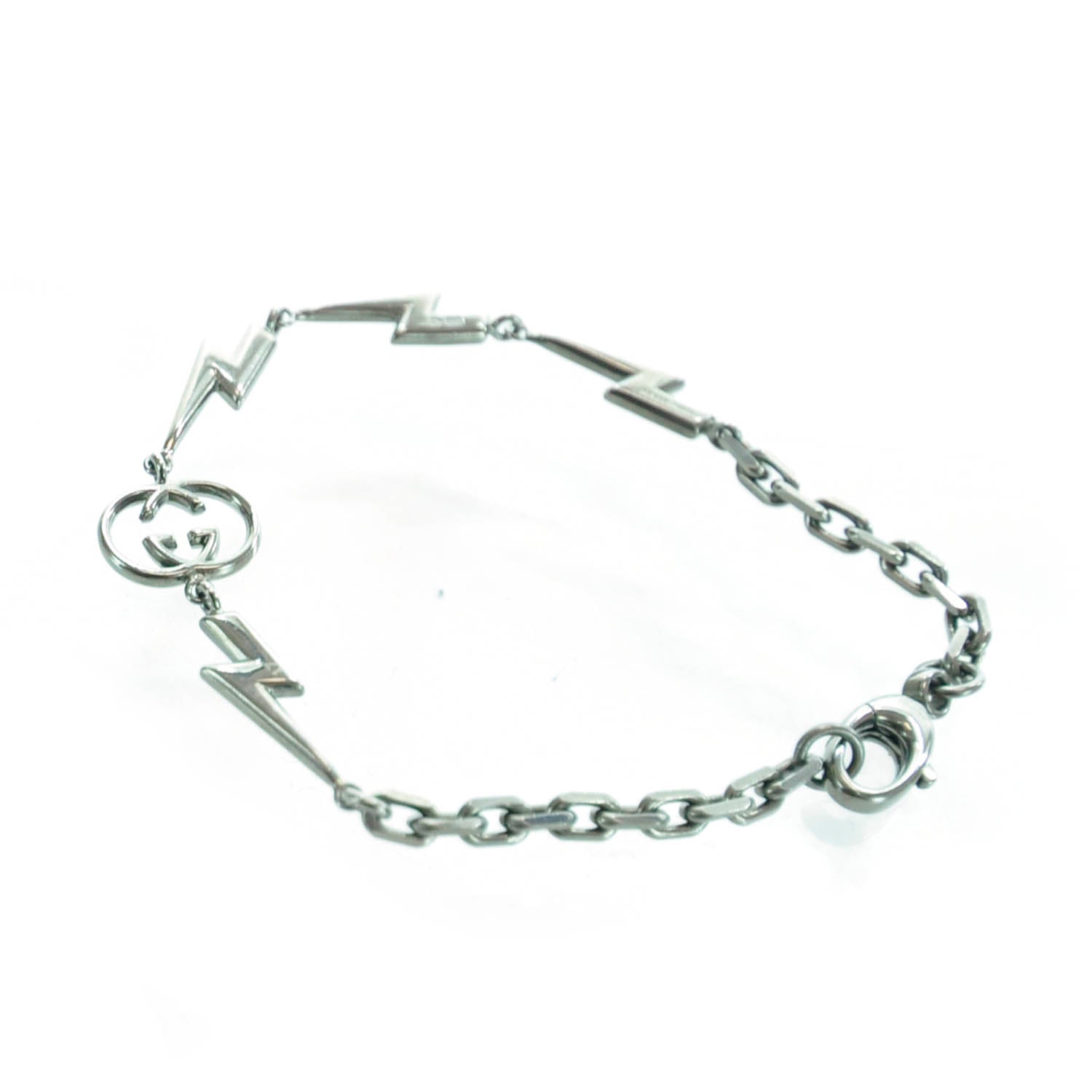 Gucci Metal GG Lightning Bolt Bracelet Size 17 1 of 5