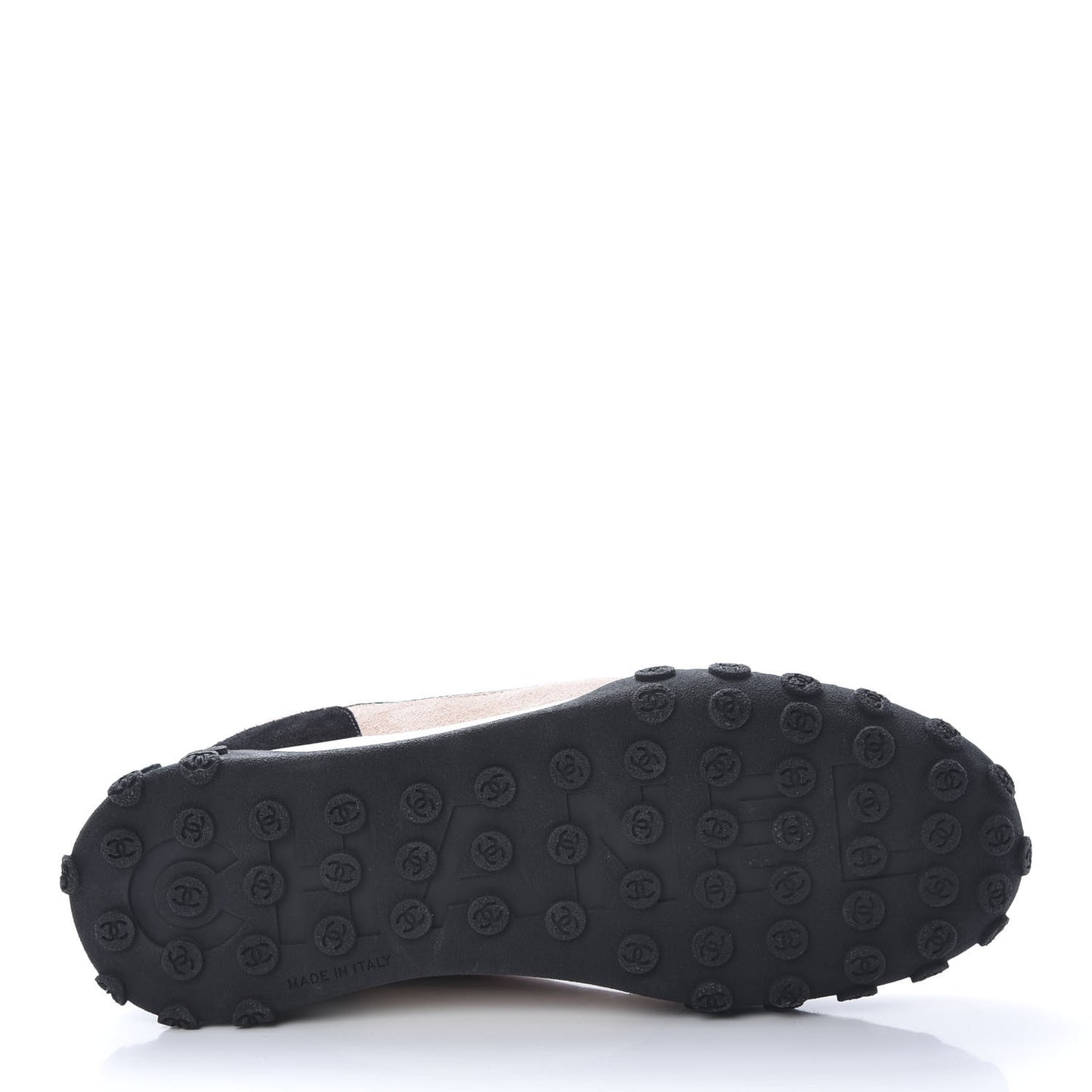 Nylon Calfskin Suede CC Womens Sneakers 40.5 Pink Black