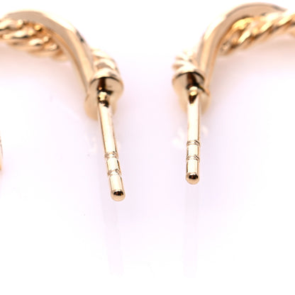 David Yurman 18K Yellow Gold Diamond Petite Infinity Huggie Hoop Earrings 4 of 6