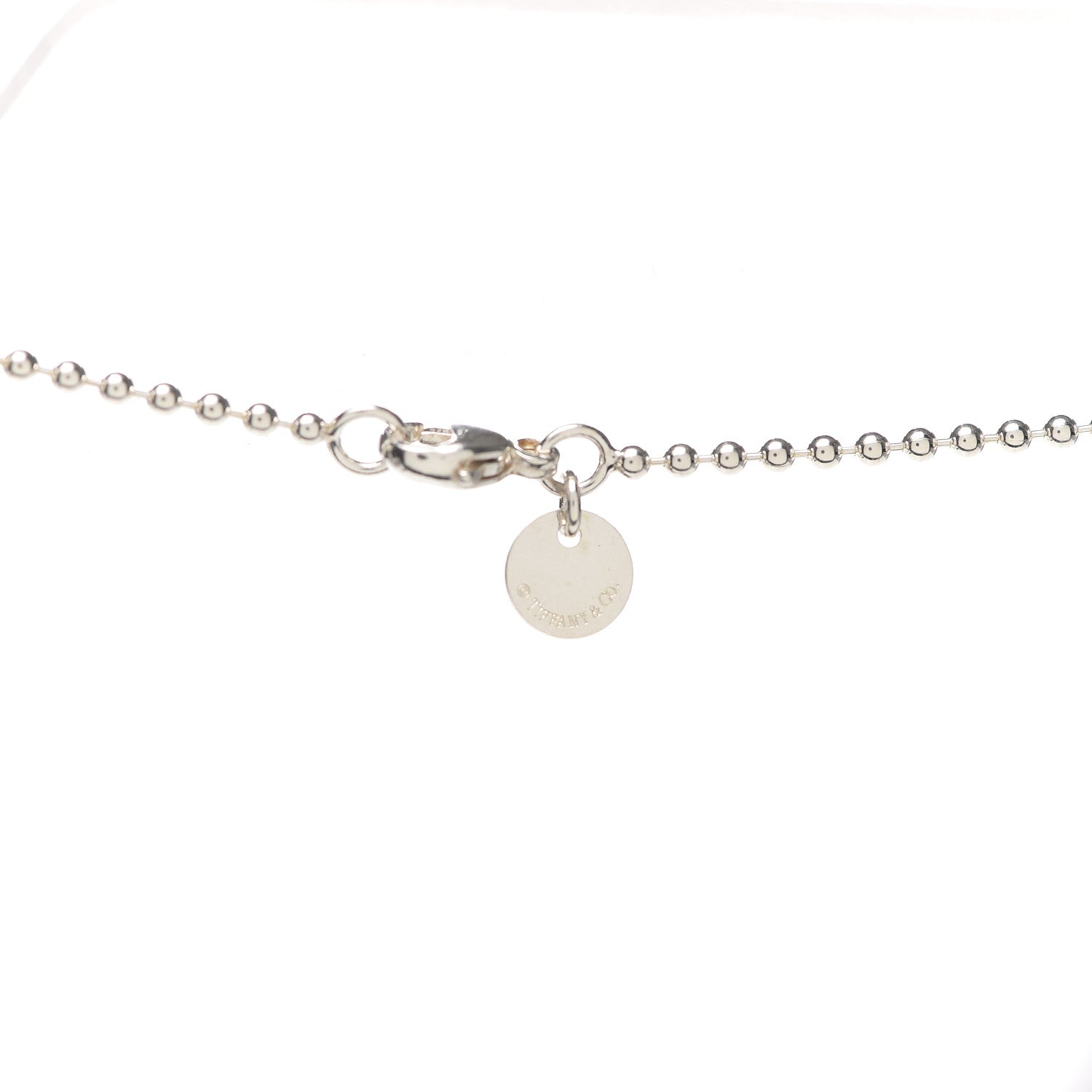 Tiffany Sterling Silver Round Tag Pendant Necklace 5 of 7