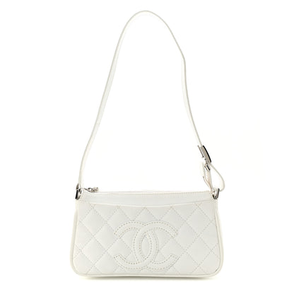 Chanel Caviar Quilted Timeless CC Shoulder Bag White 1 of 17