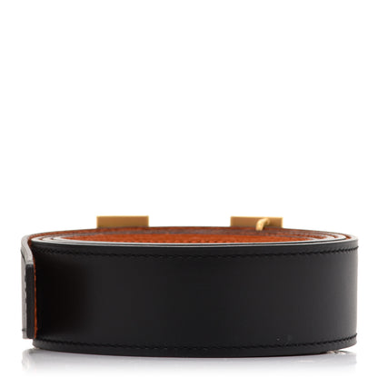 Hermes Box Togo 32mm H Belt 90 Black Orange 3 of 10